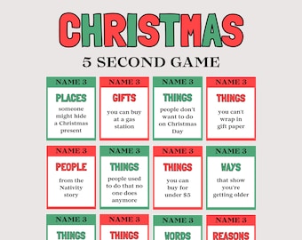 Christmas 5 Second Game, Fun Christmas Game for Adults Kids, Group Christian Christmas Party Game, Office Christmas Activity for Senior Game