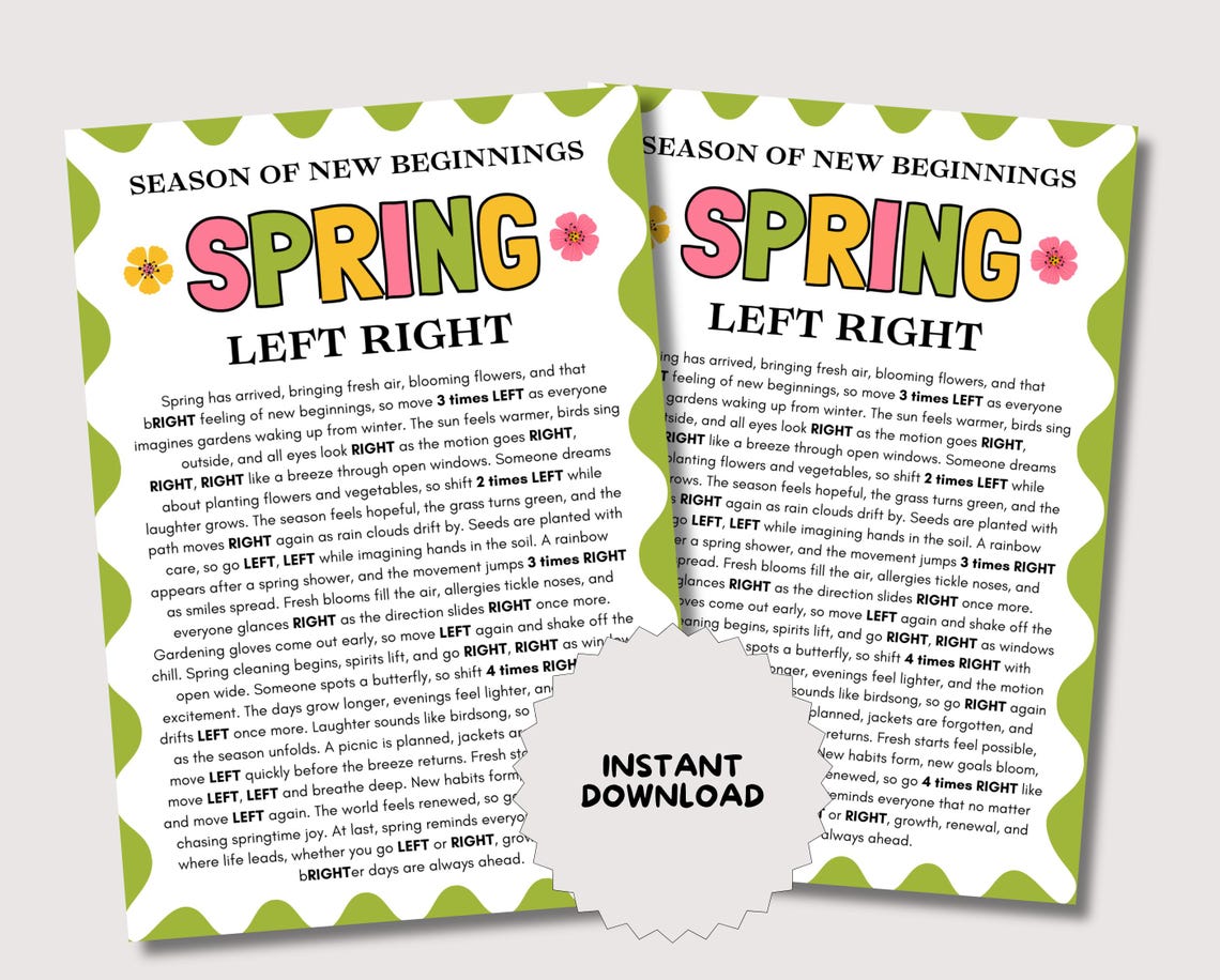 Spring Pass Spring Left Right Game, Fun Spring Game for Adults Kids, Spring Pass ...