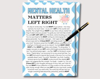 Juego de salud mental Left Right, juego de salud mental para adultos y adolescentes, actividad grupal de salud mental, juegos de bienestar, juegos mentales