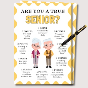 Fun Senior Games for Senior Citizens, Senior Birthday Games, Activity Seniors Memory Game, Senior Icebreakers Elderly Games, Retirement Game