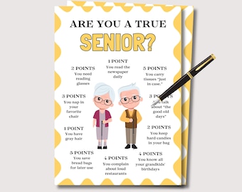 Fun Senior Games for Senior Citizens, Senior Birthday Games, Activity Seniors Memory Game, Senior Icebreakers Elderly Games, Retirement Game