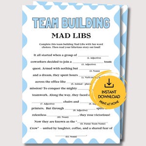 Mad Libs for The Office, Team Building Activities for Office Mad Libs for Work Team Building Games, Team Building Mad Libs Activity for Work