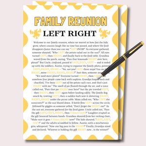 Family Reunion Left Right Game, Family Reunion Game, Pass the Gift Game Family Reunion Pass the Prize Family Game Ice Breaker Family Reunion