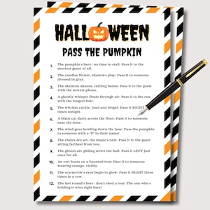 Pass the Pumpkin Game, Halloween Pass the Prize Game, Halloween Party Game, Left Right Game, Adult Kids Teen Halloween Games, Pass the Gift