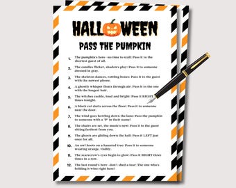 Pass the Pumpkin Game Printable Halloween Game Halloween Pass the Prize ...