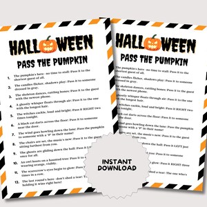 Pass the Pumpkin Game, Halloween Pass the Prize Game, Halloween Party Game, Left Right Game, Adult Kids Teen Halloween Games, Pass the Gift