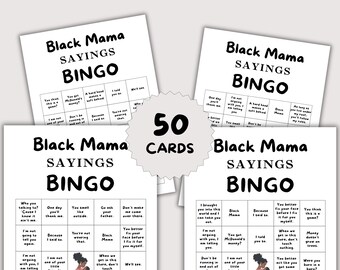 Black Mama Sayings Games Bundle, Black Mom Sayings Baby Shower