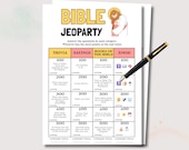 Bible Jeopardy Game, Fun Bible Trivia Game for Kids and Adults Bible Game, Christian Trivia Game, Sunday School Game, Church Activity Teen