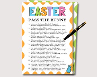 Easter Pass the Bunny Game, Fun Group Easter Game for Kids Adults, Easter Pass the Prize Pass the Gift, Family Easter Activity for Classroom