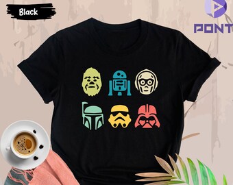 Star Wars Retro Shirt, Disney Star Wars, Gift For Men Women, Kid Shirt, Star wars T-shirt, Disney Family Vacation TShirt, Star War Character