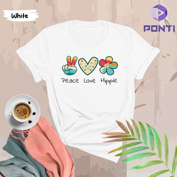 Peace Love Hippie Shirt, Hippie Shirt, Vintage T Shirt, Groovy Shirt, Groovy Peace Shirt, Boho Shirt, Shirts For Women, Graphic Tees Vintage