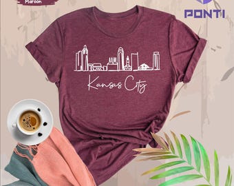 Kansas City Shirt, KC Shirt, KC Souvenir Shirt, Kansas City Skyline, KC Gift, Graphic Shirt, Gift From Kansas City, Gift For Her, Kansas Tee