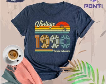 Vintage 1990 Retro Shirt, Custom Birthday Tees, 36th Birthday, 36th Birthday Gift, 36th Birthday Party, 1990 Shirt, Funny Hello 36 Birthday