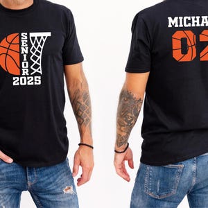 Custom Senior Basketball T-Shirt, Custom Name Number Shirt, Personalized Basketball Player Name Number Tee, Senior Night Shirt, Senior Shirt