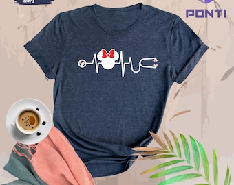 Disney Nurse Shirt, Nurse Shirt, Disney Nurse Shirt, Nurse Heartbeat Sweatshirt, Vacation Magic Castle Shirt, Disney Minnie Head, Nurse Gift