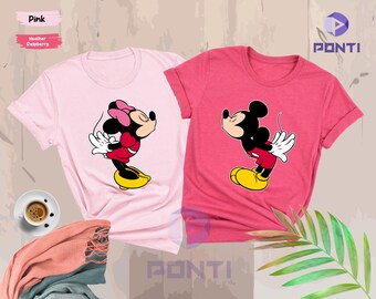Mickey Minnie Kiss Shirt, Disneyland Couples Shirt, Mickey and Minnie Love Shirt, Disney Valentine Trip Shirt, Valentine Disney Shirts