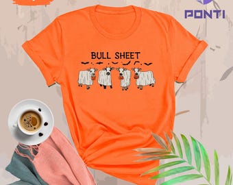 Bull Sheet Halloween Shirt, Halloween Bull Shirt, Halloween Cow Shirt, Ghost Cow Shirt, Funny Halloween Shirt, Spooky Season, Spooky Vibes