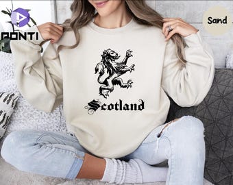 Vintage Scottish Lion Sweatshirt, Scotland Crest Flag Gift, Being Scottish, Proud Scotsman Gift, Scottish Royal Standart Lion Rampant Flag