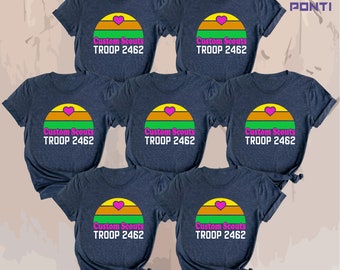 Custom Scouts T-Shirt, Custom Camp Troop Number Shirt, Camping Shirt, Camping Shirt, Troop Shirt, Girls Camp Matching, Girl Troop, Scout Mom