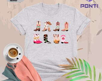 Cowgirl Boots Shirt, Country Music Shirt Women, Western Graphic Tee, Cowboy Boots Tshirt For Women, Western Tshirt, Country Concert Outfit