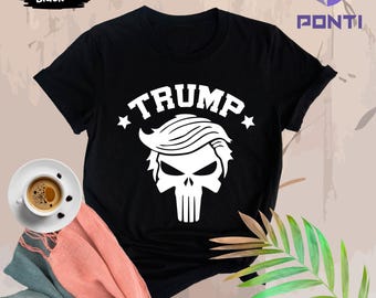 Trump Shirt, Trump Punisher Shirt, Republican T Shirt, MAGA Ladies Shirt, Punisher Hair Tee, MAGA Sweatshirt, Trump Shirts, Trump Shirt