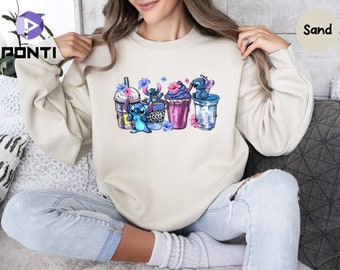 Stitch Coffee T-shirt, Stitch Drink Shirt, Funny Stitch T-shirt, Coffee Lover Tshirt, Funny Koala T-shirt, Vacation T-shirt, Gift For Her