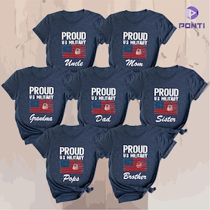 Proud Army Family Shirts, USA Army Navy Air Force Custom Tshirt, Personalized Military Family Shirt, Custom Army Family, Military Graduation