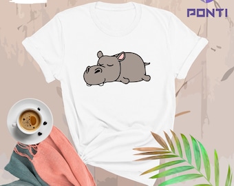 Lazy Hippo Shirt, Cute Hippopotamus Shirt, Adorable Hippo Shirt, Animal Lover Gift, Funny Hippo Shirt, Zoo Crew Tee, Wildlife Shirt