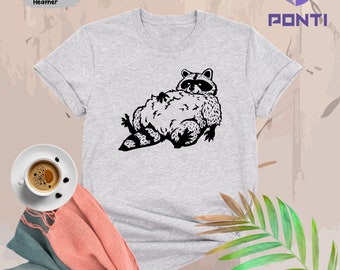 Lazy Raccoon Shirt, Cute Raccoon T-Shirt, Cute Raccoon Tee, Funny Raccoon Graphic Tee, Animal Lover Shirt, Raccoon Lover Gift