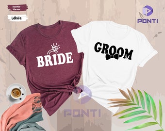 Bride and Groom Shirt,Wedding Shirt,Bride Groom Shirt Set,Just Married Shirt,Honeymoon T-Shirts,Mr. Mrs. Shirt,Newly Married TeeS