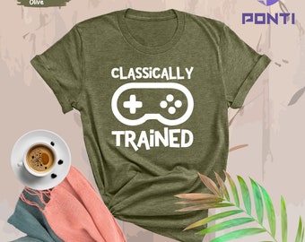 Gamer Shirt, Video Game Shirt, Gamer Gift, Nerdy Shirts, Shirts For Gamers, Funny Gaming Tshirt, Classically Trained, Vintage Gaming Systems
