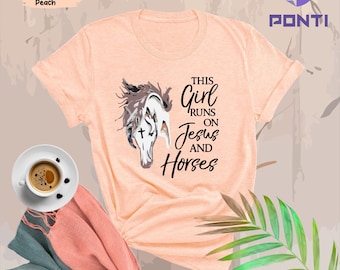 Jesus And Horses T-Shirt, Christian Shirt, Horse Girl Tee, Gift for Horse Lover, Farmer Girl Tshirt, Trend Horse Shirt, Spiritual Shirts