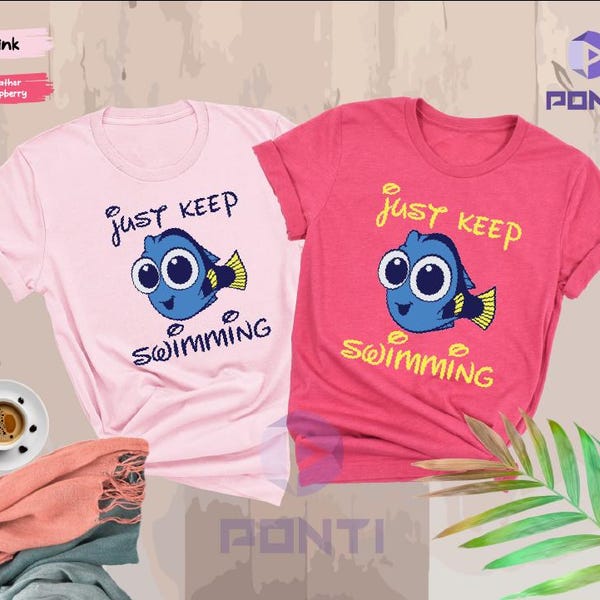 Just Keep Swimming Shirt, Swimming Shirt, Swim Team Shirt, Finding Nemo Shirt, Baby Dory Shirt, Gift For her, Animal Kingdom Tee