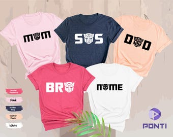 Custom Transformer Name Shirts, Transformer Tee, Family Matching Birthday Shirts, Birthday Crew Transformer Gift, Disney Birthday Trip Shirt
