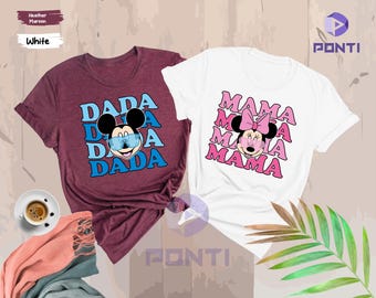 Disney Mama Dada Matching Shirt, Shirt, Mickey Shirt, Minnie Shirt, Disney Trip, Family Matching Shirt, Fathers Day Shirt, Disneyland Shirt