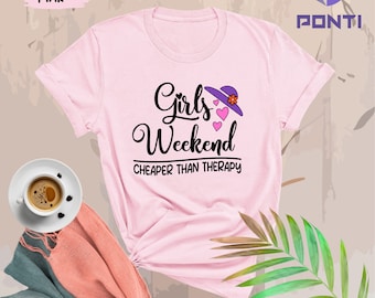 Girls Trip Cheaper Than Therapy, Bachelorette Party Shirts, Squad Goals Shirts, Girls Vacation, Girls Trip Shirt, Matching Vacation Shirts