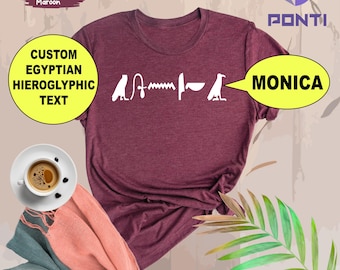Custom Hieroglyphics Text Shirt, Egypt Graphic, Egyptian T-Shirt, Pyramids Gifts, Egyptology Gift, Ancient Egypt Shirt, Archaeology Teacher