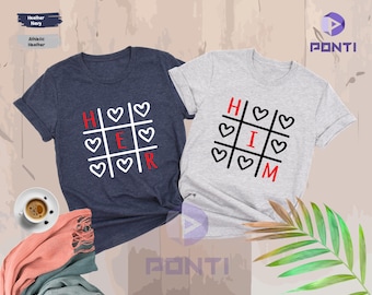 XOXO Couple Shirt, Matching Couple Love Him And Love Her, Valentines Shirts, Lover Gift, Valentine Tee, Anniversary Sweatshirt, Couple Shirt