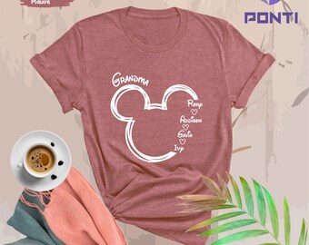 Personalized Grandma with Grandkids Names Hearts Shirt, Customized Grandma Gift, Mothers Day Gift For Grandma, Grandma Life Shirt, Nana Gift