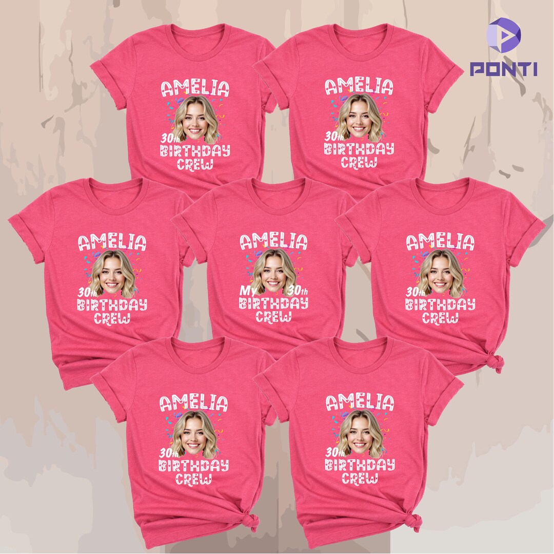 Custom Birthday Photo Name Shirt, Personalized Photo Birthday Party T ...