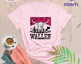 Pink Version Wallen Bullhead Shirt, Country Music Shirt, Western Bull Tee, Wallen Sweatshirt, Wallen Westerns Shirt, Cowboy Wallen Girl Gift
