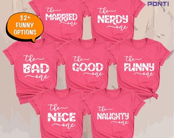Funny Bachelorette Shirts, The Bride, The Sassy One, Group Bachelorette Party T-Shirts, Bridesmaid Matching T-Shirts, Bridal Party T-Shirts