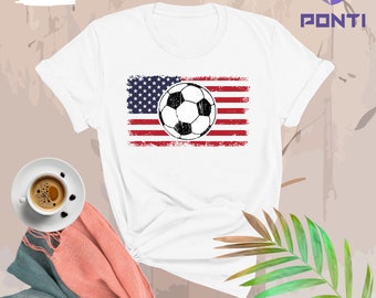 American Flag Soccer Shirt,4th of July Tshirt, Soccer Flag Tee, Gift For Soccer Lover, Patriotic Soccer Shirt, Freedom Soccer Shirt, Soccer