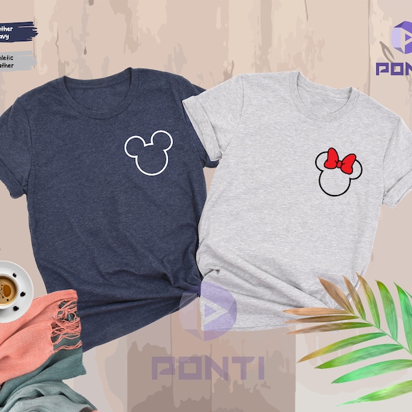 Pocket Size Mickey Minnie Shirt, Mickey Minnie Mouse Shirts, Pocket Size Disney Shirts, Disney Shirt, Cute Mickey Shirt, Minnie Head Shirt