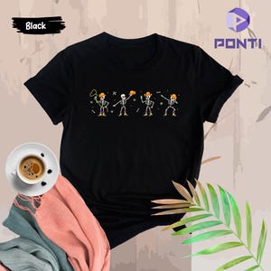 Halloween Dancing Cowboy Skeleton Shirt, Western Halloween Cow Sweatshirt, Halloween Cowboy Shirt, Women Tee, Halloween Cow, Halloween Tee