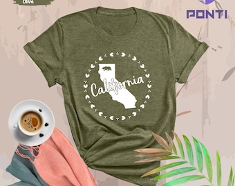 California Shirt, California Map Shirt, West Cost Tee, California Tee, California Gift, Cali Girl Shirt, Trendy California, California State