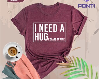 I Need A Huge Glass Of Wine Shirt, Wine Shirt, Funny Wine Shirt, Wine Lover Shirt, Funny Drinking Shirt, Best Wine Shirt, Wine Gift Shirt