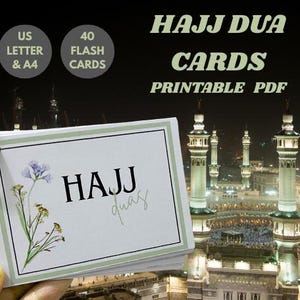 Karty Hajj Dua, karty do druku Hadżdż Dua, fiszki Hajj, książka Hajj Dua, islamska Dua, Duas dla pielgrzymki i Umrah Digital Download do druku w formacie PDF