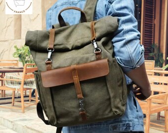 Canvas rugzak Canvas leren rugzak Oil Wax Canvas reisrugzak tas grote waterdichte dagrugzak Retro Bagpack rugzak cadeau voor haar / hem