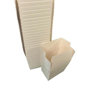 Paquete de 50 cajas desechables de papel blanco para papas fritas (10 oz y 16 oz) - Contenedores ecológicos para llevar - Artículos para fiestas, celebraciones y picnics
